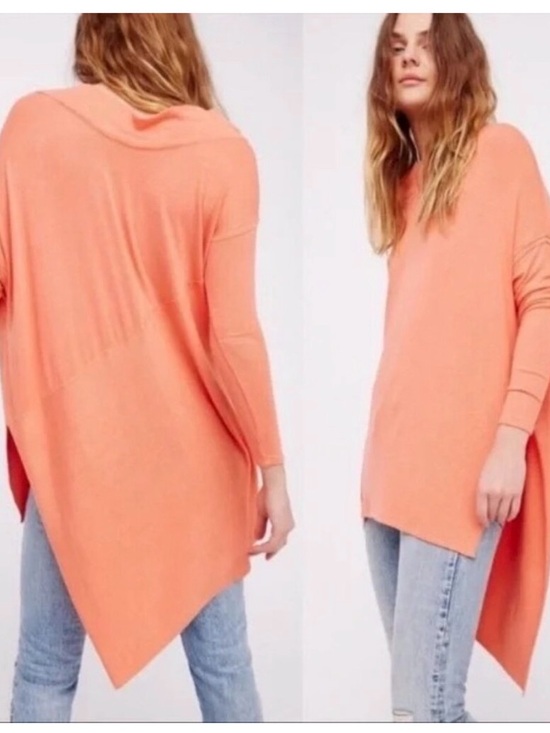 We The Free Sweaters - We The Free Asymmetrical grapevine coral Orange tunic top